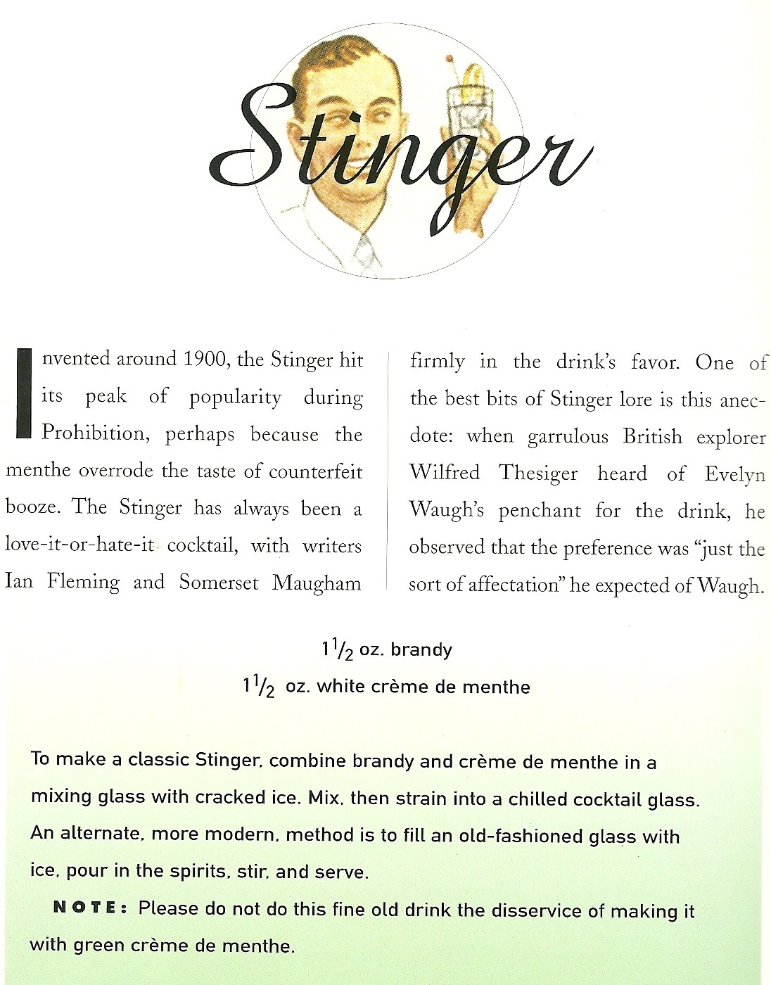 Classic Stinger Cocktail Recipe